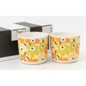 Marimekko Unikko Kuppi 2DL 無耳雙杯組/杯子/茶杯/對杯/小茶杯/北歐瓷器/無耳 現貨