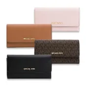 【Michael Kors】JET SET TRAVEL防刮紋掀蓋長夾（多色任選）