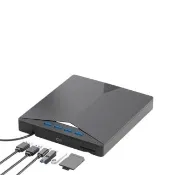 DVD燒錄機 外置光驅 外接CD/DVD播放器 燒錄/讀取光盤 DC供電線 免驅即插即用 超薄便攜17mm