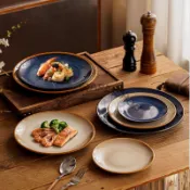 【TABLEWARE】現貨2天出貨▾器皿專售 日式窯變漸層瓷盤 餐盤 岩板餐盤 石板餐盤 牛排盤 西餐盤 造型盤子 盤子