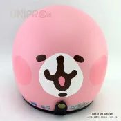 UNIPRO優鋪 【UNIPRO】Kanahei 卡娜赫拉的小動物 粉紅兔兔 頭型 3/4 安全帽 騎士帽 復古帽 附贈 抗UV PC鏡片 消光版 台灣製