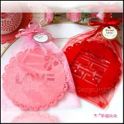 出清特價 囍字．Love文字杯墊(紗袋+小卡包裝) 二次進場 探房 桌上禮 迎賓禮 婚禮小物 送客禮