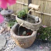 【宅配到府】庭院復古假山噴泉景觀民宿花園落地流水魚池 庭院魚缸造景 禪意陽台造景裝飾擺件