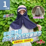 【魚樂】超吸排冰涼360度全方位防曬頭巾 涼感冰涼巾 1入