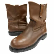 【DOKODEMO】成色極佳▼RED RED WING 1996 2276 皮革 PT91 印花標籤 鋼頭 Pecos 靴ブラウン8.5 EE 美國製造 男款