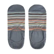 【HOTAI購】【PAUL SMITH】白字LOGO棉質混紡炫彩條紋船型襪(灰x多色)