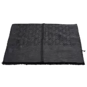 【GUCCI 古馳】經典GG緹花雙色羊毛混絲流蘇圍巾/披肩(深灰X黑-180X45cm-165904-3G646-1100)