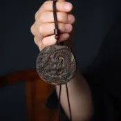 沉香木雕祥雲盤龍牌圓牌吊墜項鍊沉香佛牌雕刻車掛件文玩男女脖掛