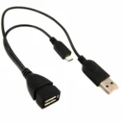 頂尖總務 MIRCO OTG USB HOST 轉接頭傳輸線 (OTG線充電功能) Y 型線 A 公A 母-Mirco 5pin
