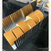 可開發票 蛋糕捲切割器神器吐司不銹鋼商用切片器分割器輔助工具烘焙 切片器 切割架 切 麵包器 吐司 分片機 烘焙