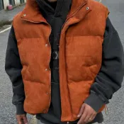 正韓奢華水洗麂皮襯墊立領背心外套 2色 YUPPIE 預購商品 1222