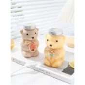 【沐馥堂】500ml/430ml加厚小熊瓶 (現貨)PET網紅塑膠透明瓶 銀鋁蓋水瓶空瓶  糖果罐 奶茶瓶 飲料瓶
