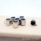 Dollhouse娃娃屋仿真閤金杯微縮金屬咖啡小杯子迷你廚房場景擺件模型屋配件 拍攝道具 家家酒玩具 兒童DIY禮物