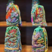 【新品*熱銷】神明披風神明衣服臺版龍袍龍門月美鱗古體斗篷關圣帝君綠袍刺繡