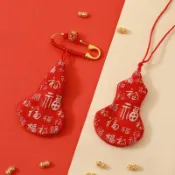 ♞,♘新款葫蘆拉鍊福袋掛脖刺繡香囊隨身艾草香包空袋挂件平安香袋免縫