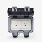 【桃園有貨】110V電壓  86型 IP66戶外防水插座 防水開關 浴室墻壁防濺室外防暴雨 防雨 雙聯 單聯 插座盒 F