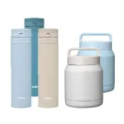 【THERMOS 膳魔師】獨家2入_momo獨家不鏽鋼超輕量自動上鎖保溫瓶450ml+凱菲保溫罐650ml(JNS-455+TCHF-650)