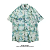  夏威夷花襯衫男短袖 夏季薄款沙灘襯衫 復古港風情侶休閒襯衫