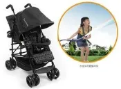 新品美國kinderwagon雙胞胎雙人大小孩嬰兒推車輕便折疊傘車前後可坐