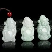 LEEHER 天然翡翠 吊墜 禮物 玉佩 玉佩掛繩 配飾 翡翠 開運項鍊 項鍊 本命年 吊飾 翡翠項鍊 財神 發財 緬甸玉 049