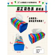 多色:仿皮+花布 面紙盒材料包(適合團體教學)(新增茄芷袋 台灣LV色)