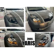 小亞車燈改裝＊全新 實車 YARIS 06 07 08 09 雙光圈 LED 燈眉版 黑框 魚眼 大燈台灣秀山製