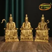 【台灣現貨】黃銅太上老君神像道家供奉三清道祖銅像擺件祖師靈寶元始天尊大號