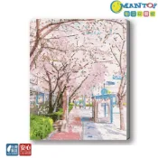 Manto數字油畫DIY【櫻見．首爾】台灣製-釘好內框套組 日本花海歐洲風景 成人減壓藝術 兒童啟蒙玩