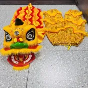 ✨熱銷✨兒童獅子頭舞獅獅頭幼兒玩具表演道具小孩子舞獅頭醒獅少年演出服