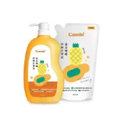 (店+)【Combi】康貝 黃金雙酵奶瓶蔬果洗潔液促銷組(1瓶+1入補充包)奶清劑 麗兒采家