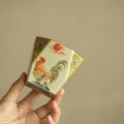 喜挖2店 仿宋汝窯·纏枝蓮吉祥八方杯復古大公雞茶盞主人杯單杯汝窯陶瓷杯