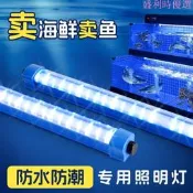 【可開發票】led燈管魚缸專用防水220飯店魚池海鮮藍白光水產水族養魚照明燈條