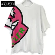 【DOKODEMO】Moncler 22SS T卹 SS 白色 x 粉紅色 棉質 大Logo印花 短袖 剪裁縫製上衣 M碼 [二手]