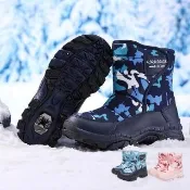 【橘魔法】迷彩滿印厚雪地扣雪靴(防水 雪靴  冰爪 靴子 童鞋 雪鞋  雪地靴 雪地鞋  防滑 兒童   男童 大童)