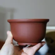 紫砂花盆 多肉花盆 陶瓷花盆 矮金鐘 圓口盆 手工 粗陶盆 多肉植物 微型盆景 桌面盆栽 小花盆 素燒盆 花器 擺飾盆器