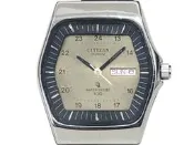 [專業] 石英錶 [CITIZEN 00410076] 星辰 六角形古董錶[銀色面+星+日期]/中性/軍錶