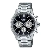 【CASIO 卡西歐】EDIFICE 三針三眼 日期顯示窗 經典黑 標準計時碼錶 球面玻璃設計 EFR-575D-1A_40.5mm