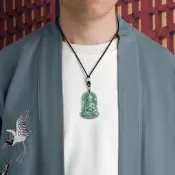 【廠家嚴選】天然a貨翡翠豆種四臂觀音掛件玉石蓮花吊墜玉佩男士時尚送禮項鏈
