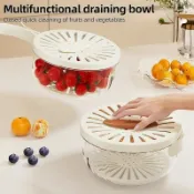 2pcs Vegetable Fruit Drain Basket Storage Box Fruit And Vege
