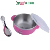 愛買線上購物 王樣 韓式#304不鏽鋼兒童碗 中 附湯匙 碗蓋 餐具 餐碗 碗 便當碗 湯碗【愛買】