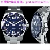 臺灣特價浪琴 LONGINES 黑水鬼 藍水鬼41mm 黑色面盤 腕裱 浪琴男士手裱 休閒手裱 剛帶手裱 實拍