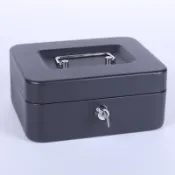 {附發票}新防火儲物盒帶鎖小收納鐵盒家用證件保險箱小型迷你錢箱手提保管