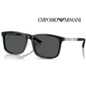 【EMPORIO ARMANI】亞曼尼 亞洲版 時尚太陽眼鏡 金屬彈簧鏡臂 EA4241D 501787 亮黑框深灰鏡片 公司貨