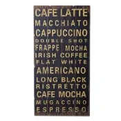 【OPUS LOFT純真年代】40X80仿舊文字木板畫/無框畫(A48003-1 CAFE LATTE)