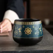 茶渣缸 陶瓷茶洗 家用 果皮 建水缸 茶水缸 廢水桶 功夫茶道 大號 杯洗 茶具 茶藝 茶盤 茶道用 茶葉收納