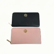 Tory burch 金屬小LOGO十字紋皮革拉鍊長夾59017【 菲尼斯 國際精品 ★初秋極享】女神手袋