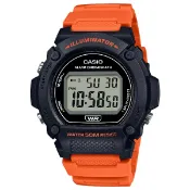 大高雄鐘錶城 CASIO卡西歐 W-219H-4AV 復古風造型經典數位錶 / 橘黑 47mm｜樂天領券現折★全館特惠中★指定刷卡回饋10%
