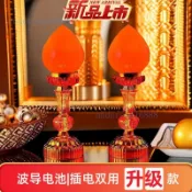 🔥 神明燈 蠟燭燈 蓮花燈 🔥插電電池兩用招財神佛前供奉燈長明僊傢保傢燈關公蠟燭燭臺壽桃燈