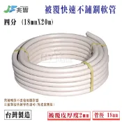 【整捲】4分 1/2“ 18 免車牙 (快速)被覆不鏽鋼軟管 快速明管 白鐵保溫管 波紋管 被覆管 熱水管 整卷20米