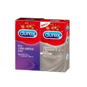 【Durex 杜蕾斯】超潤滑裝12入+超薄裝更薄型10入保險套(共22入-避孕套/衛生套/經典薄潤系列)